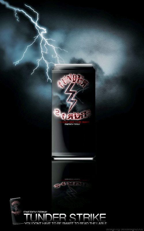 Thunder Strike Energy Drink design by dexdesign2002
